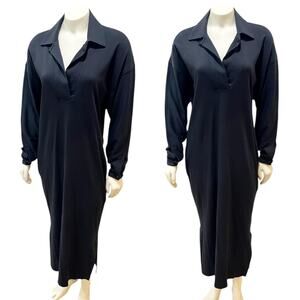 Calvin Klein Classifications 1980s 80s Maxi Cotton Collared Dress M